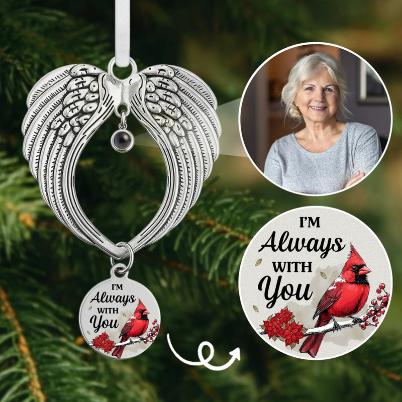 Custom Photo Projection Ornament With Charm - Personalized Christmas Memorial Sympathy Gifts For Loss Of Mom, Dad - Forever In The Hearts Of Many