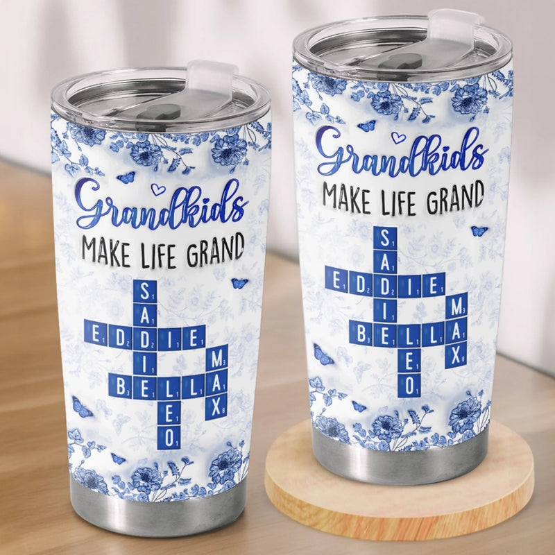 Custom Scrabble Tumbler - Personalized Birthday Gifts For Grandpa, Grandma - Together Our Story Shines Bright