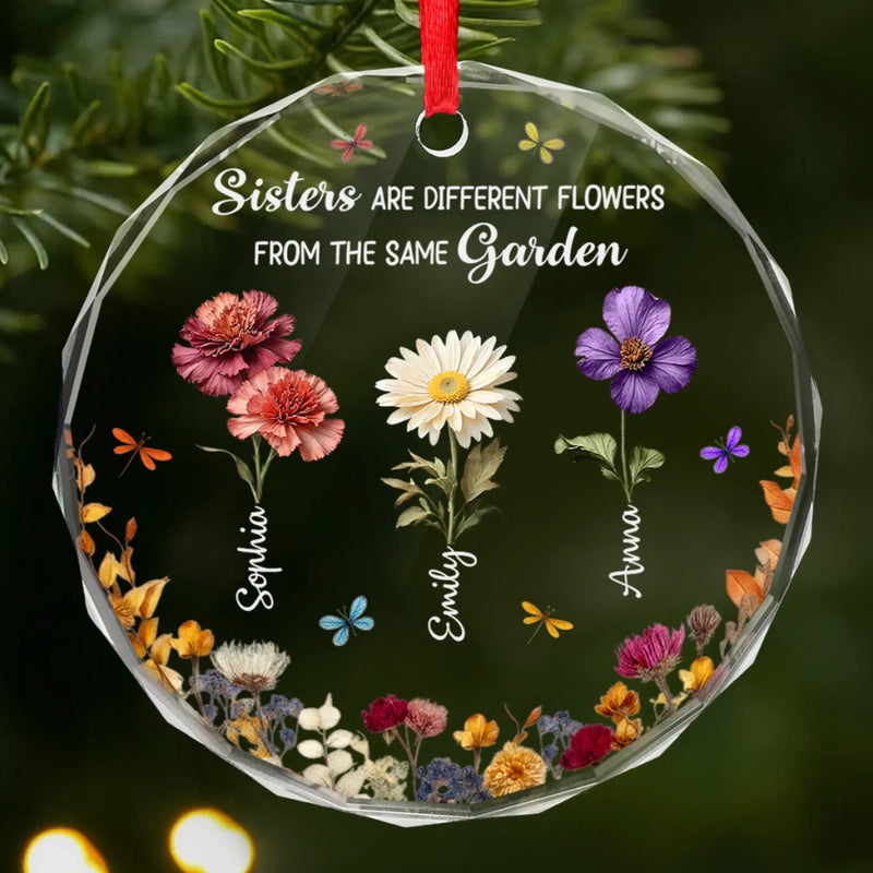 Custom Circle Glass Ornament - Personalized Best Friend Birthday Gifts For Women, Besties, Sisters, BFF - Together Since Day One