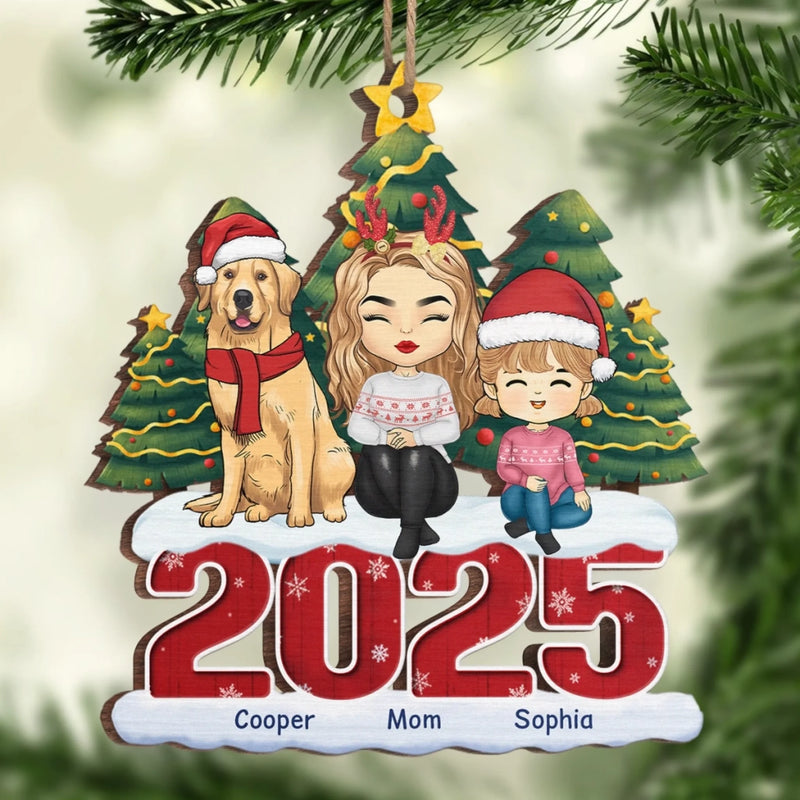 Custom Wood Ornament - Personalized Christmas Birthday Gifts For Family, Dog Cat Lovers - Love Wrapped In Fur