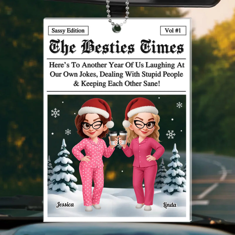 Custom Acrylic Car Ornament -  Personalized Best Friend Christmas Birthday Gifts For Women, Besties, Sisters, BFF - Sisterhood Special Edition