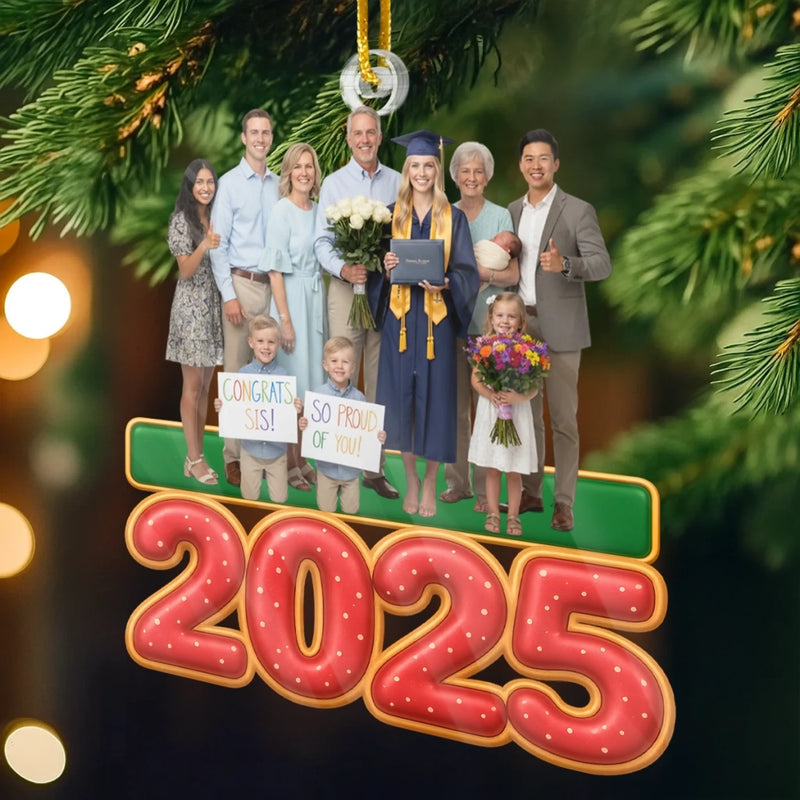 Custom Photo Acrylic Ornament - Personalized Christmas Birthday Gifts For Mom, Dad, Brother, Sister, Kids - Season Of Our Love