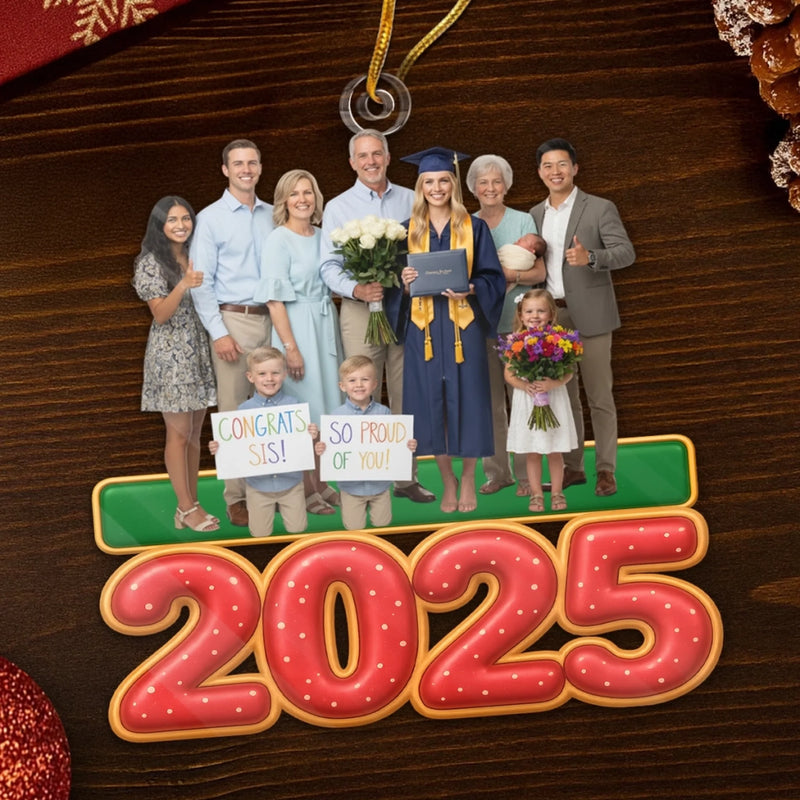 Custom Photo Acrylic Ornament - Personalized Christmas Birthday Gifts For Mom, Dad, Brother, Sister, Kids - Season Of Our Love