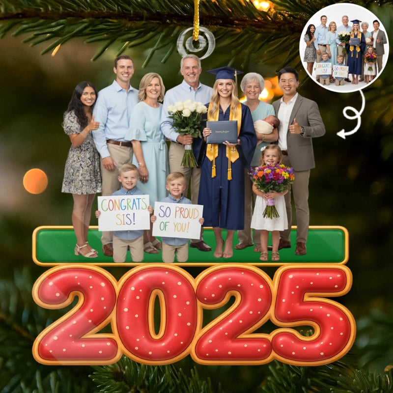 Custom Photo Acrylic Ornament - Personalized Christmas Birthday Gifts For Mom, Dad, Brother, Sister, Kids - Season Of Our Love