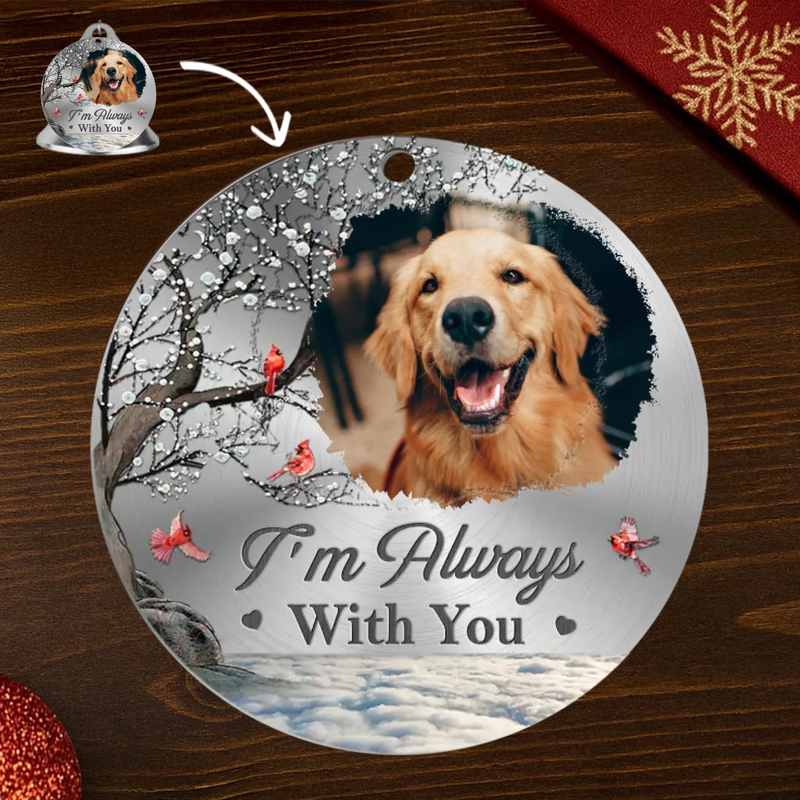 Custom Photo Cardinal Bell Ornament With Charms - Personalized Pet Christmas Memorial Sympathy Gifts For Dogs, Cats - Gentle Friends Never Truly Leave