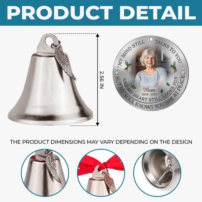 Custom Photo Cardinal Bell Ornament With Charms - Personalized Memorial Sympathy Gifts For Loss Of Mom, Dad - Forever Loved Forever Remembered