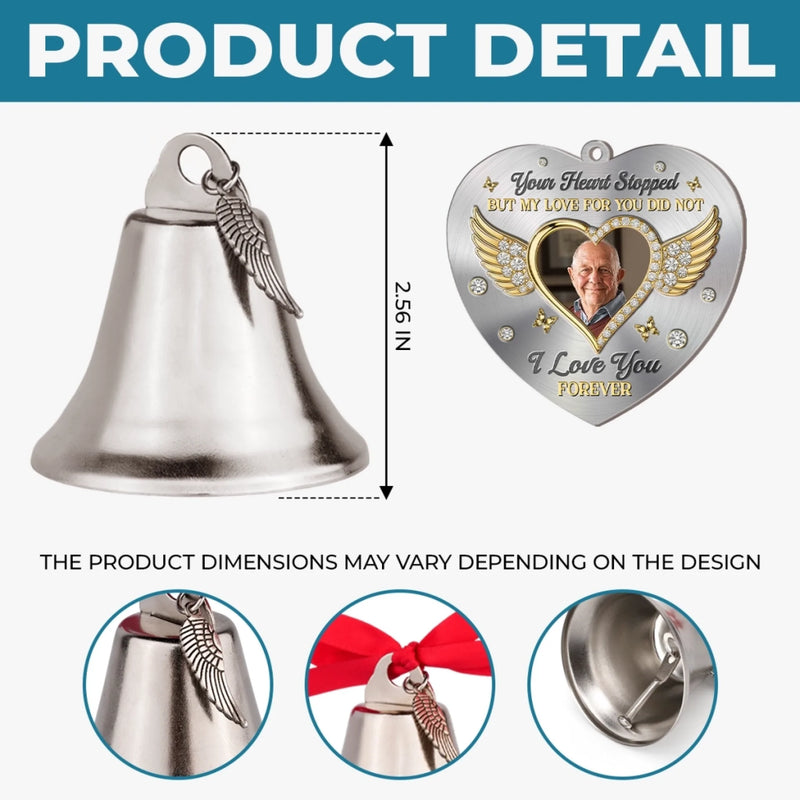 Custom Photo Bell Ornament With Charms - Personalized Memorial Sympathy Gifts For Loss Of Mom, Dad - A Life That Echoes In Love