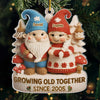 Custom Crochet Gnome Acrylic Ornament - Personalized Anniversary Christmas Wedding Gifts For Husband And Wife, Him And Her - Handmade Love That Lasts A Lifetime