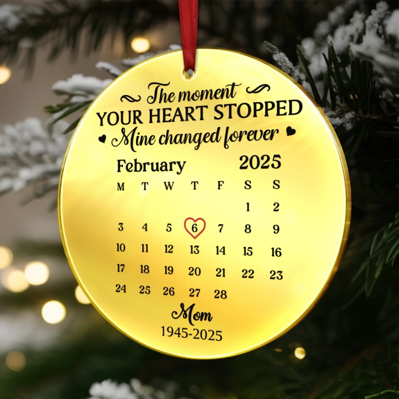 Custom Mirrored Acrylic Ornament - Personalized Memorial Sympathy Gifts For Loss Of Mom, Dad - Your Presence Still Glows
