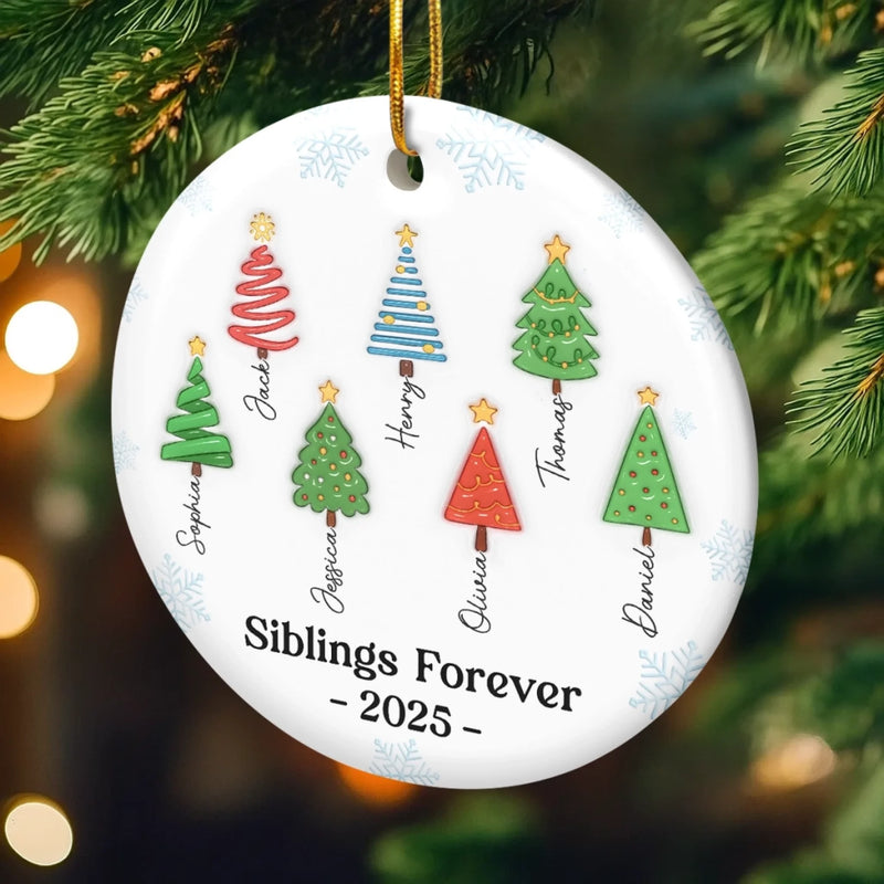 Custom Ceramic Ornament - Personalized Christmas Birthday Gifts For Brother, Sister - Magic Begins Under Here