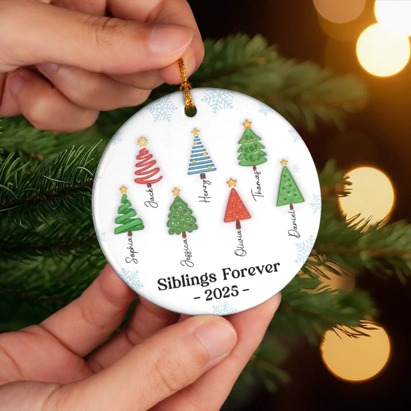 Custom Ceramic Ornament - Personalized Christmas Birthday Gifts For Brother, Sister - Magic Begins Under Here