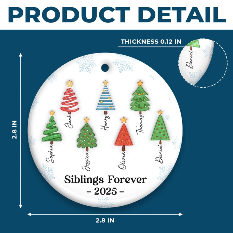 Custom Ceramic Ornament - Personalized Christmas Birthday Gifts For Brother, Sister - Magic Begins Under Here
