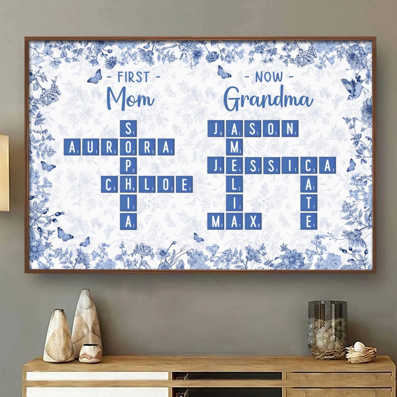 Custom Scrabble Horizontal Poster - Personalized Birthday Gifts For Mom, Grandma - Generations Held Together By Love