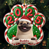 Custom Paw Acrylic Ornament - Personalized Christmas Birthday Gifts For Dog Lovers, Dog Dad And Mom - Santa Paws Is Coming