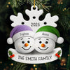 Custom Snowman Acrylic Ornament - Personalized Christmas Birthday Gifts For Mom, Dad, Kids - Warm Hearts Together