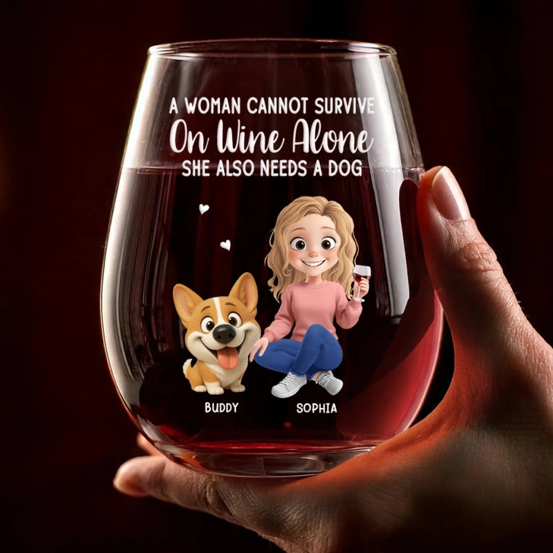 Custom Wine Glass - Personalized Birthday Gifts For Dog Lovers, Dog Dad And Mom - Fur Baby My Cheers