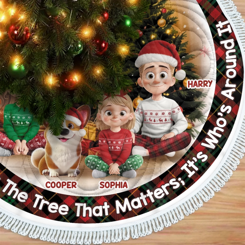 Custom Tree Skirt - Personalized Christmas Birthday Gifts For Mom, Dad, Brother, Sister, Kids - Home Feels Like Christmas