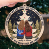 Custom Wood Ornament - Personalized Best Friend Christmas Birthday Gifts For Women, Besties, Sisters, BFF - Through Laughter And Tears
