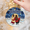 Custom Starry Night Ceramic Ornament - Personalized Best Friend Christmas Birthday Gifts For Women, Besties, Sisters, BFF - Our Bond Our Joy