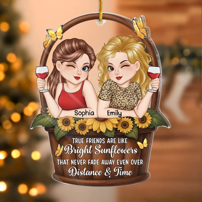 Custom Acrylic Ornament - Personalized Best Friend Birthday Gifts For Women, Besties, Sisters, BFF - Friendship Never Fades