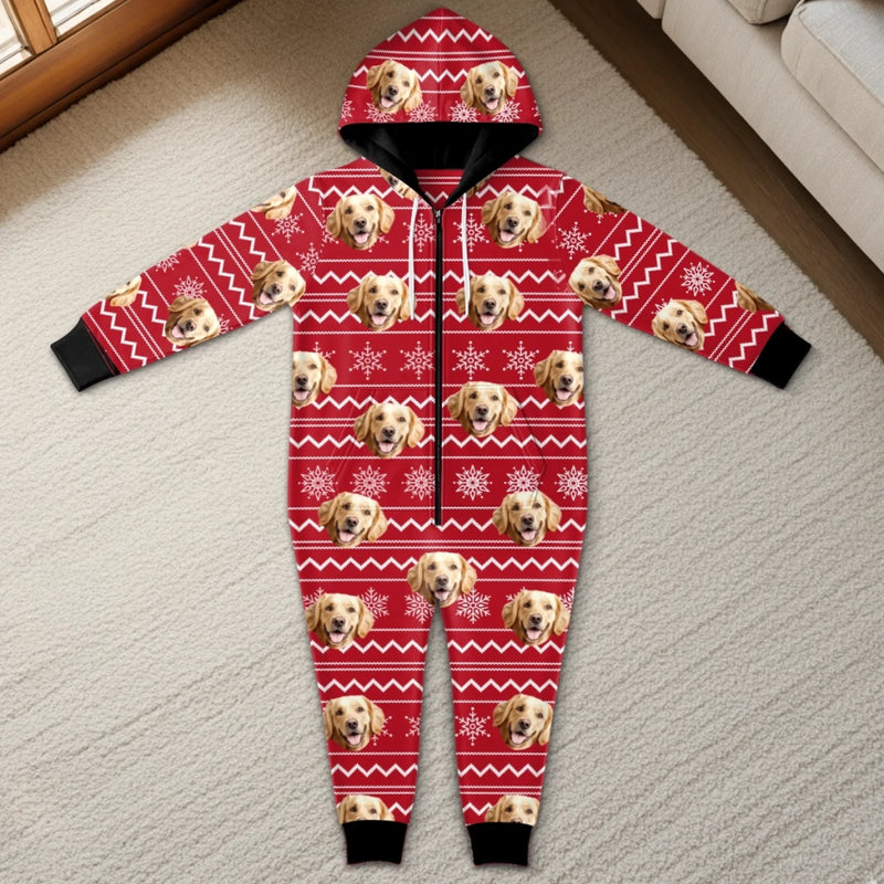 Custom Photo Adult Onesie - Personalized Christmas Birthday Gifts For Dog Cat Lovers, Dog Dad And Mom, Cat Owners - My Dog Said I Look Pawsome