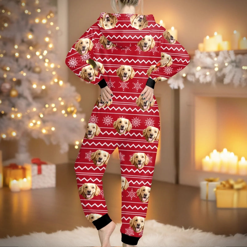 Custom Photo Adult Onesie - Personalized Christmas Birthday Gifts For Dog Cat Lovers, Dog Dad And Mom, Cat Owners - My Dog Said I Look Pawsome