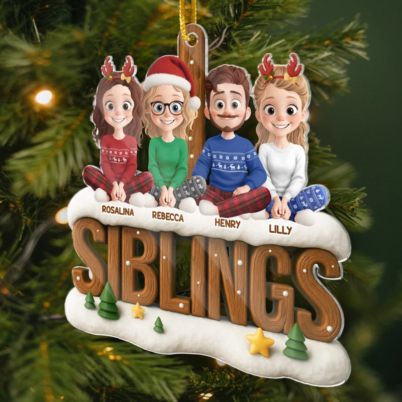 Custom Acrylic Ornament - Personalized Christmas Birthday Gifts For Brother, Sister - Together Through It All