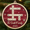 Custom Scrabble Wood Ornament - Personalized Christmas Birthday Gifts For Mom, Dad, Brother, Sister, Kids - Love Spelled The Family Way