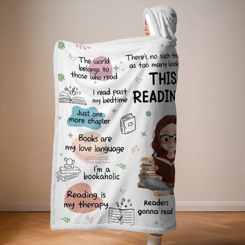 Custom Affirmation Snuggle Blanket, Hoodie Blanket - Personalized Christmas Bookish Gifts For Book Lovers, Bookworms, Readers - Bookaholic And Proud