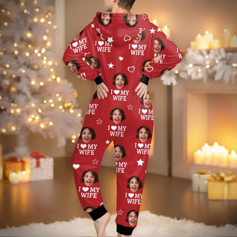 Custom Photo Adult Onesie - Personalized Anniversary Christmas Wedding Gifts For Husband And Wife, Him And Her - The Ultimate Proof Of Love
