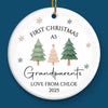 Custom Baby's First Christmas Grandparents Ceramic Ornament - Personalized Christmas Birthday Gifts For First Time Grandparents, Future Grandpa and Grandma, Family - Promoted To Grandparents