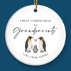 Custom Baby's First Christmas Grandparents Ceramic Ornament - Personalized Christmas Birthday Gifts For First Time Grandparents, Future Grandpa and Grandma, Family - Joy Begins With Grandbaby
