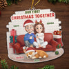 Custom First Christmas Acrylic Ornament - Personalized Anniversary Christmas Wedding Gifts For Husband And Wife, Dog Dad And Mom - Pawfect Match, Confirmed By Santa