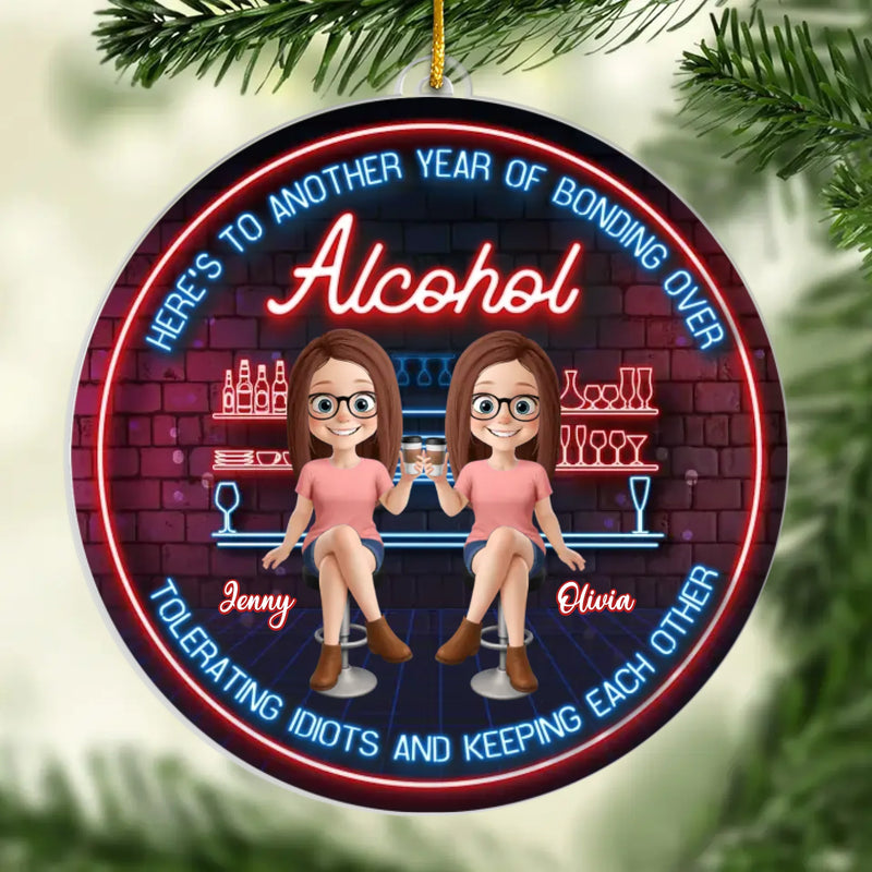 Custom Acrylic Ornament - Personalized Best Friend Christmas Birthday Gifts For Women, Besties, Sisters, BFF - Cheers To Our Merry Moments
