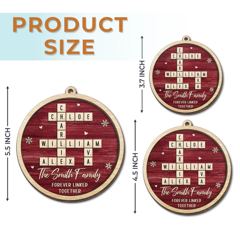 Custom Scrabble Wood Ornament - Personalized Christmas Birthday Gifts For Mom, Dad, Brother, Sister, Kids - Frosty Family Magic