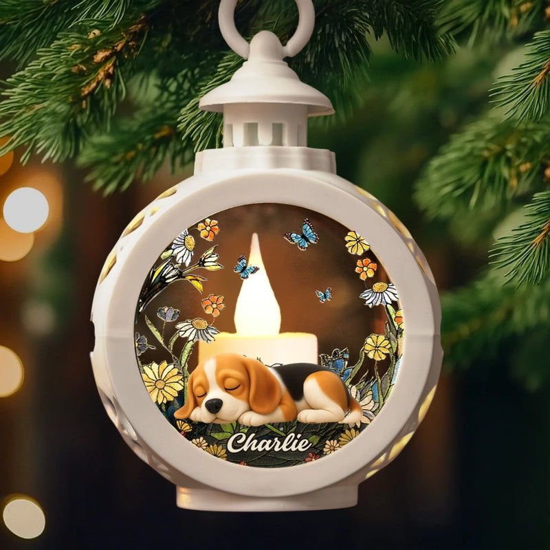 Custom Candlelight Lantern Ornament - Personalized Pet Christmas Memorial Sympathy Gifts For Dogs, Cats - Forever Missed Forever Loved