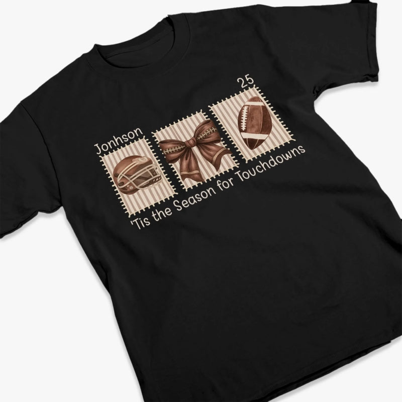 Custom Senior Mom T-shirt, Hoodie - Personalized Birthday Football Gifts For Mom, Football Lovers, NFL Fans - Cleats On Field, Pride In Me