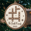 Custom Scrabble Wood Ornament - Personalized Christmas Birthday Gifts For Mom, Dad, Brother, Sister, Kids - Christmas Starts With Family Smiles