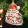 Custom Snowman Family Acrylic Ornament - Personalized Christmas Birthday Gifts For Mom, Dad, Brother, Sister, Kids - Love Melts The Coldest Snow