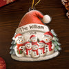 Custom Snowman Family Acrylic Ornament - Personalized Christmas Birthday Gifts For Mom, Dad, Brother, Sister, Kids - Love Melts The Coldest Snow