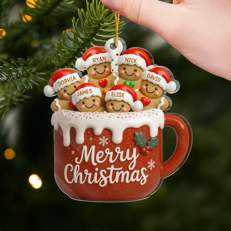 Custom Acrylic Ornament - Personalized Christmas Birthday Gifts For Mom, Dad, Brother, Sister, Kids - Love Makes Us Melt