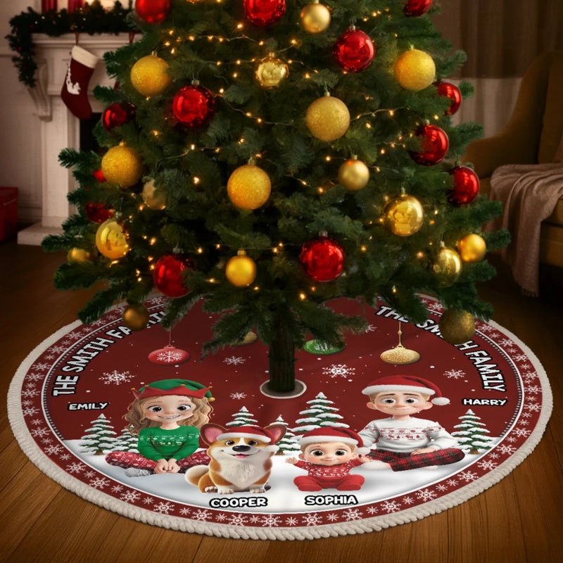 Custom Tree Skirt - Personalized Christmas Birthday Gifts For Mom, Dad, Brother, Sister, Kids - Blessed This Christmas