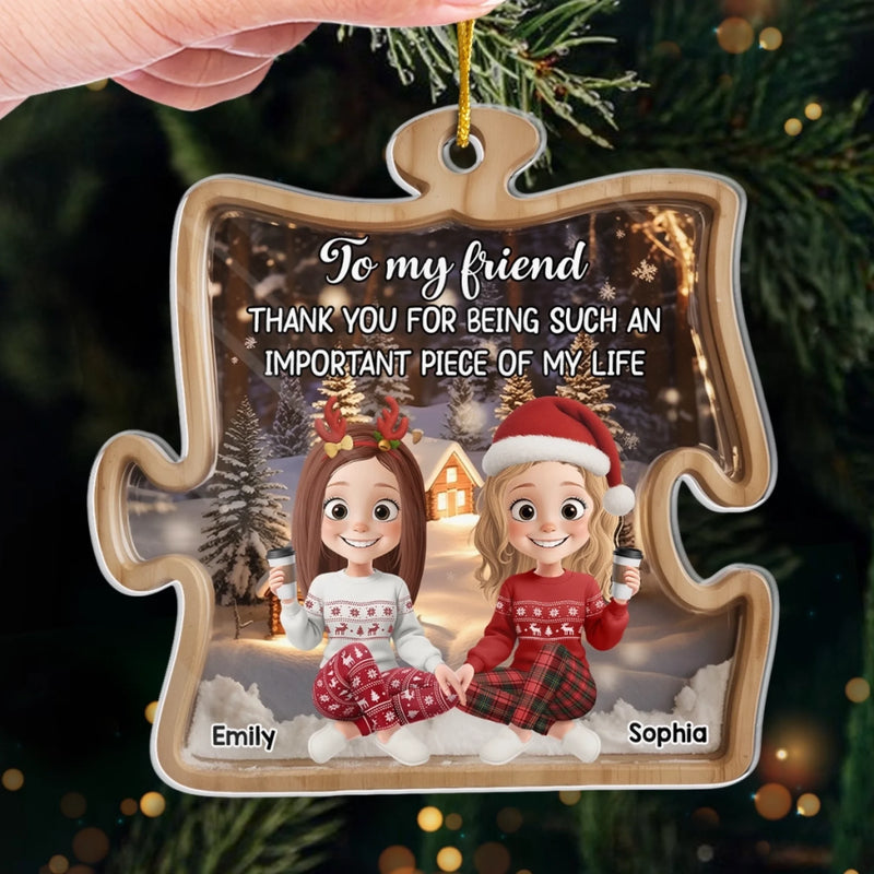 Custom Acrylic Ornament - Personalized Best Friend Christmas Birthday Gifts For Women, Besties, Sisters, BFF - Coffee Chats And Christmas Cheer