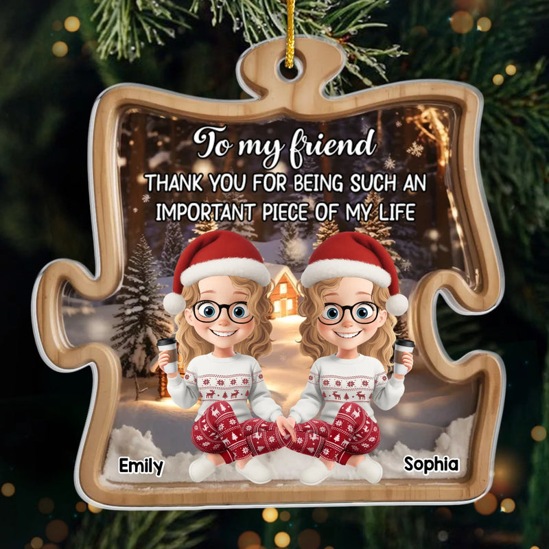Custom Acrylic Ornament - Personalized Best Friend Christmas Birthday Gifts For Women, Besties, Sisters, BFF - Coffee Chats And Christmas Cheer