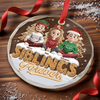 Custom Circle Glass Ornament - Personalized Christmas Birthday Gifts For Brother, Sister - Linked By Love