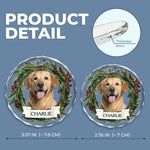 Custom Photo Circle Glass Ornament - Personalized Pet Christmas Memorial Sympathy Gifts For Dog Lovers, Cat Lovers - Forever Loved Never Forgotten