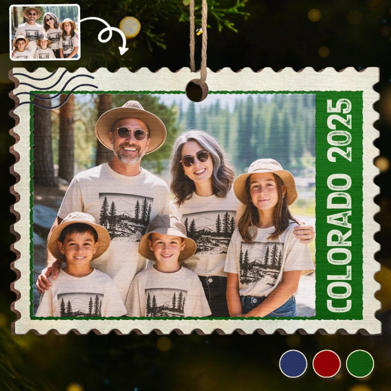 Custom Photo Wood Ornament - Personalized Christmas Birthday Gifts For Mom, Dad, Brother, Sister, Kids - Postmarked With Love