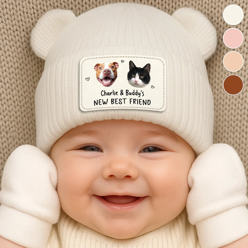 Custom Photo Baby Beanie And Mittens Set - Personalized Baby Shower, Gender Reveal Gifts For New Moms, New Dads, New Parents, Dog Cat Lovers - Dream Big Little One