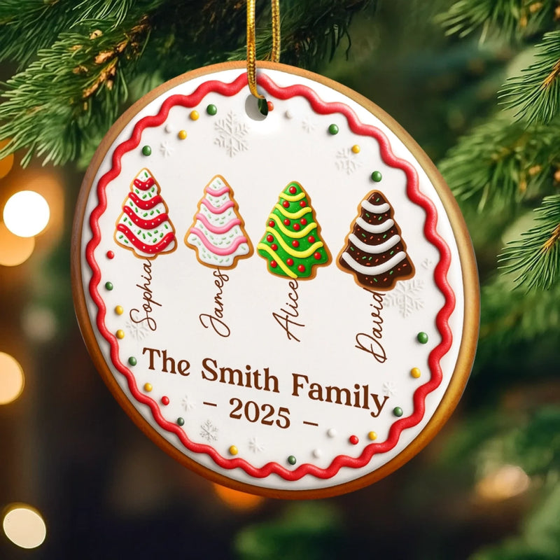 Custom Ceramic Ornament - Personalized Christmas Birthday Gifts For Mom, Dad, Brother, Sister, Kids - Together We Shine Bright This Christmas