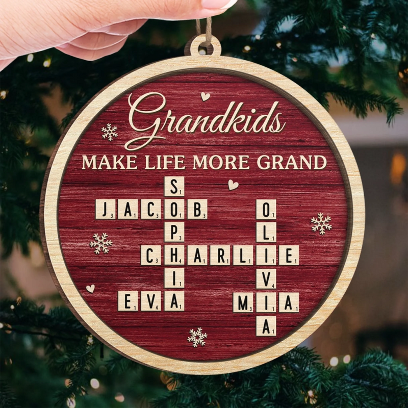 Custom Scrabble Wood Ornament - Personalized Birthday Gifts For Grandpa, Grandma - You Built Our Roots